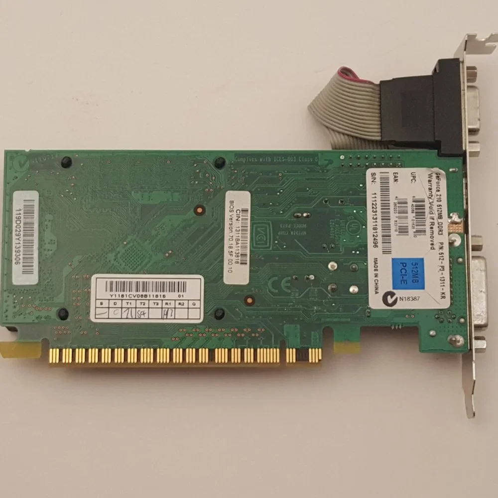 EVGA / NVIDIA GeForce 210 512MB DDR3 PCI-E Video Card P/N 512-P3-1311-KR